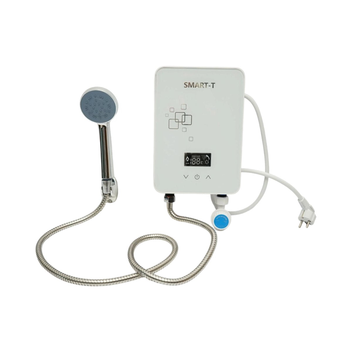 Elektromos azonnali meleg vizes bojler zuhanyzóval, átfolyós melegítő 220V, 5500W, digitális kijelző 30-55°C IPX4