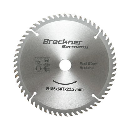 Kör alakú tárcsa fához 185x22.23mm, max. fordulatszám 8200rpm, 60 fog Crownman