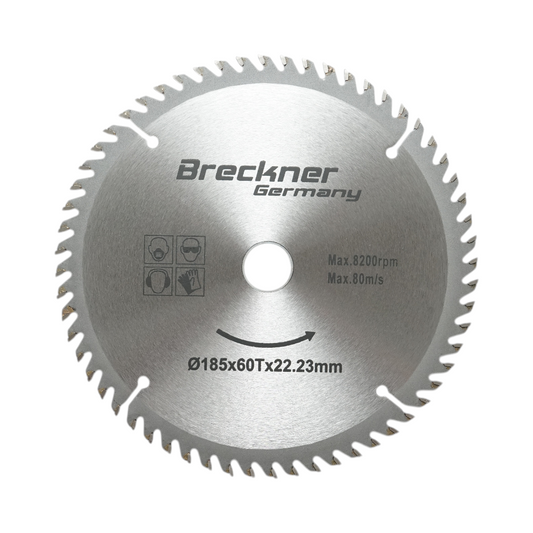 Kör alakú tárcsa fához 185x22.23mm, max. fordulatszám 8200rpm, 60 fog Crownman
