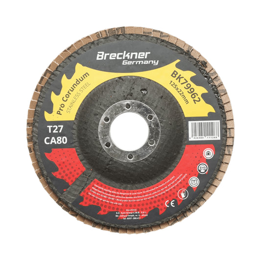 T27 T27 CA80, 125x22mm csiszolókorong rozsdamentes acél és fém csiszolásához/polírozásához Breckner Germany