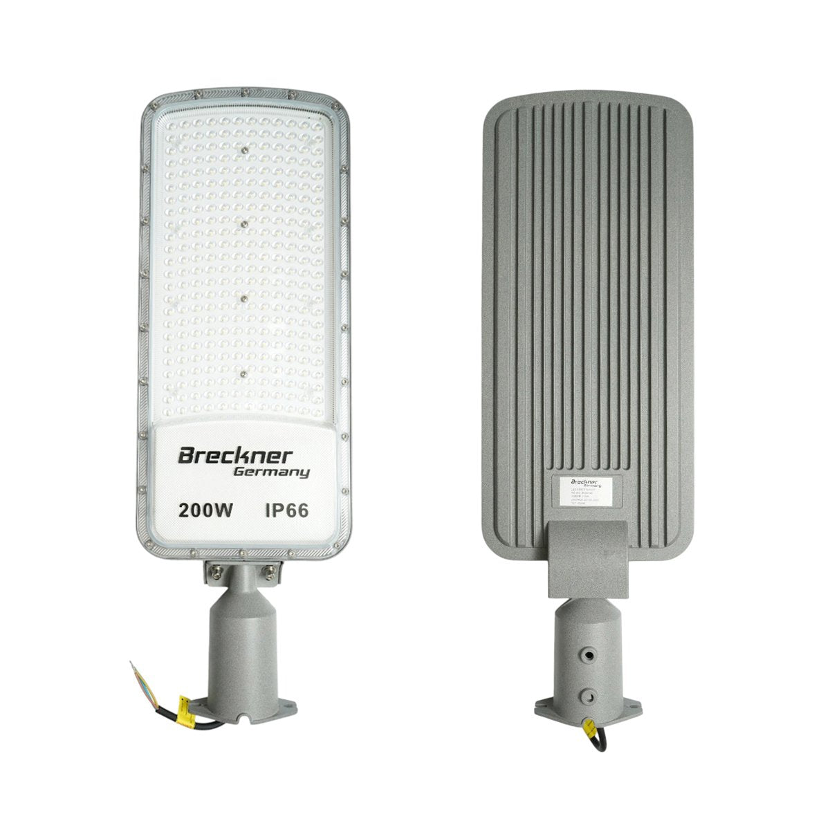 LED közúti világítólámpa 200W, 100-265V, 6500K, 22000lm oszlopra szerelhető 590x200x25mm IP66 Breckner Germany