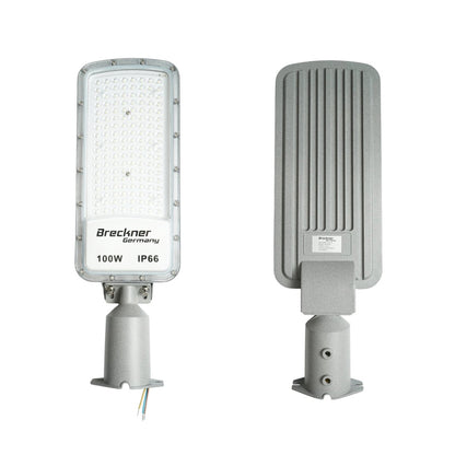 LED közúti világítólámpa 100W, 100-265V, 6500K, 11000lm oszlopra szerelhető 470x155x25mm IP66 Breckner Germany