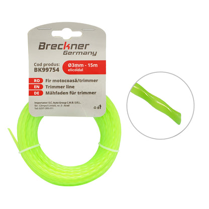 Fűkasza damil, spirál 3mm x 15m Breckner Germany