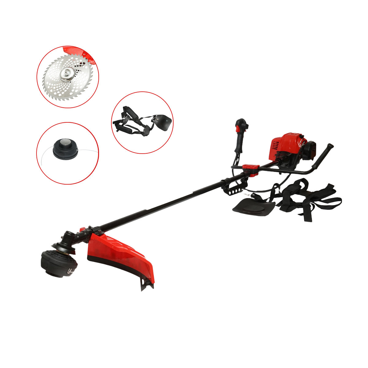 Professzionális benzinmotoros fűkasza THOR Premium 3LE, 2T 52cc, fordulatszám 7500rpm, 40T tárcsa, damil dob, tartozékkészlet included