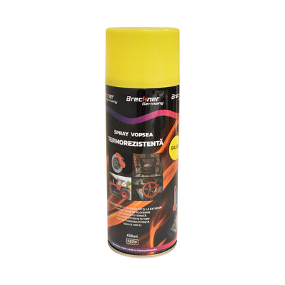 Akril spray festék, 400 fokig hőálló sárga 450ml Breckner Germany
