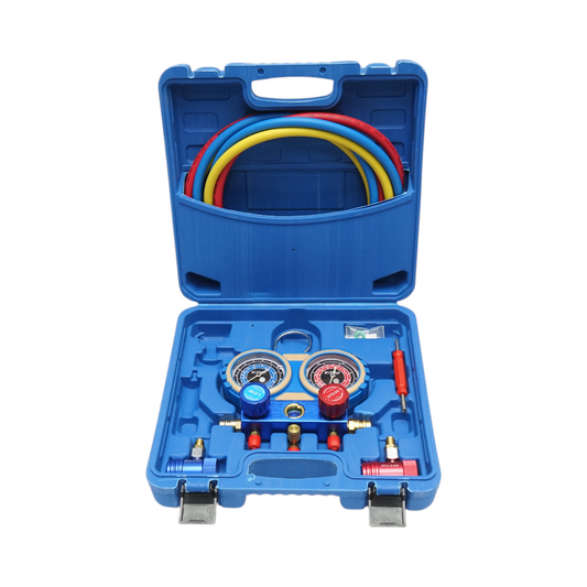 Ellenőrző és töltőkészlet autóklímaberendezésekhez, Freon R22, R32, R134a, R410a Breckner Germany