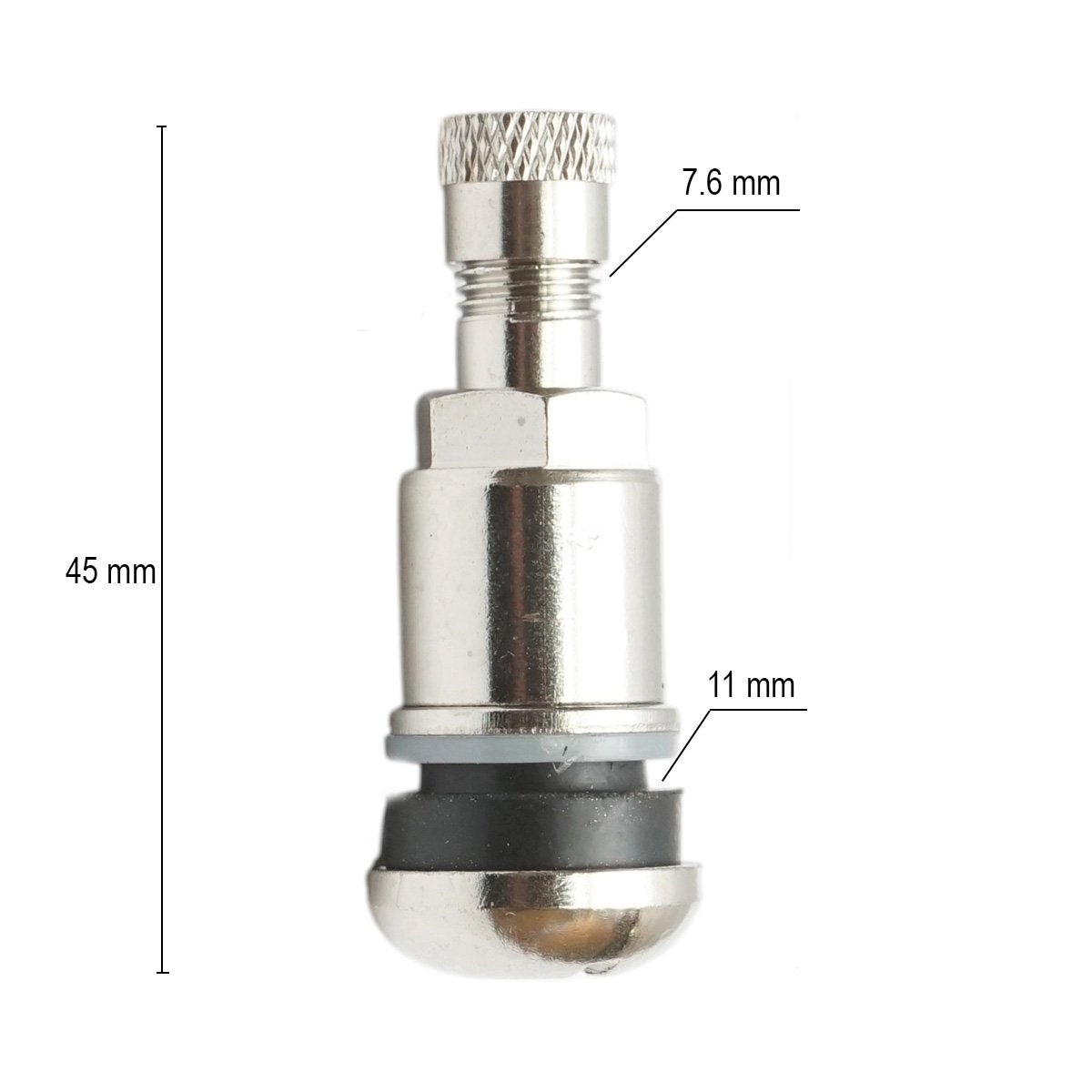 Tubeless kerék szelep 45mm sárgaréz TR413 kromozott MS525AL