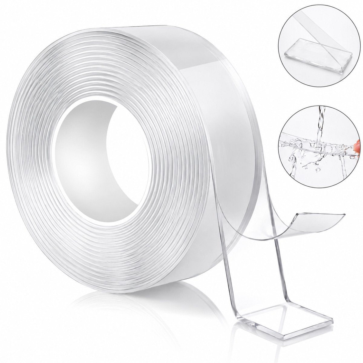 Átlátszó kétoldalú ragasztószalag újrafelhasználható 30mm x 3m Nano Tape HighPower