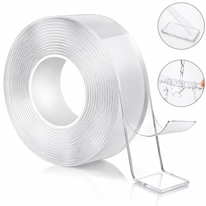 Átlátszó kétoldalú ragasztószalag újrafelhasználható 30mm x 3m Nano Tape HighPower
