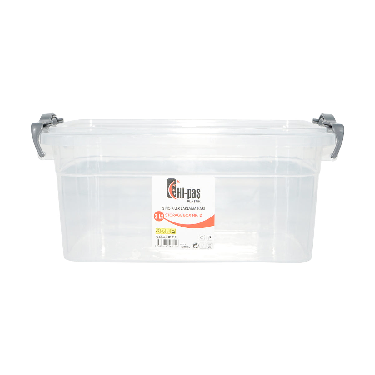 3L tárolódoboz átlátszó műanyag fedéllel 170x255x110mm Breckner Germany
