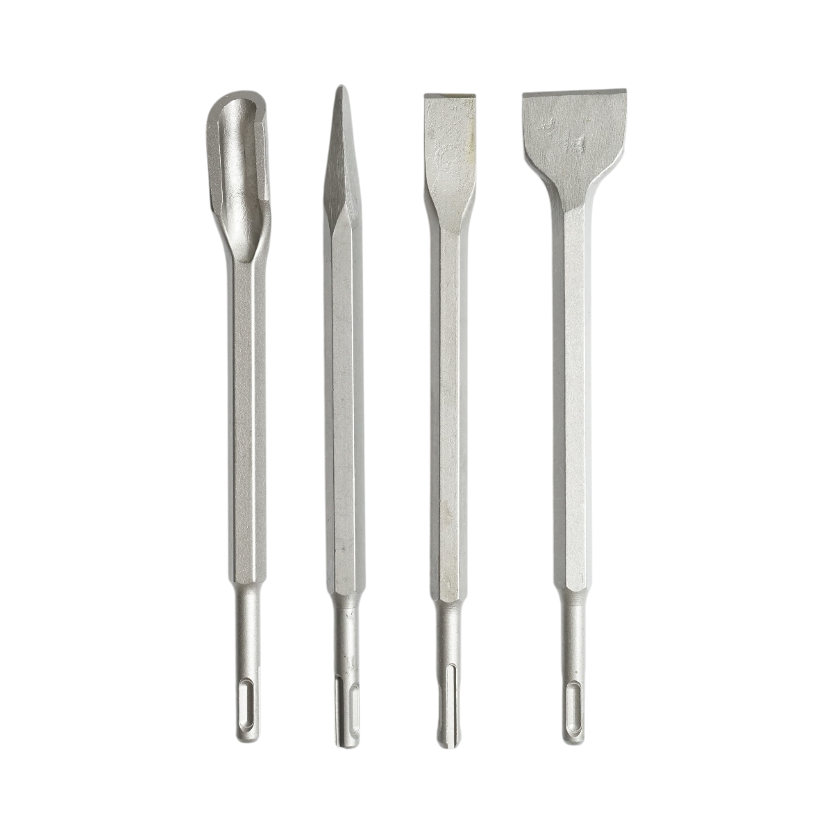 Set 4 vésőszár beton SDS Plus 14x250mm lapos, sík, hegyes és csatorna Breckner Germany