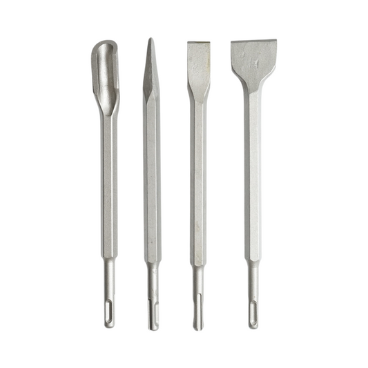Set 4 vésőszár beton SDS Plus 14x250mm lapos, sík, hegyes és csatorna Breckner Germany