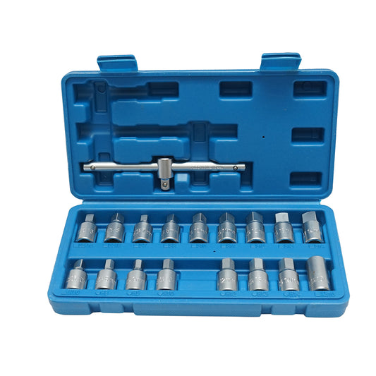 Olajfürdő fúvókakulcs-készlet négyszögletes profil, hatlapos 18 darab Breckner Germany