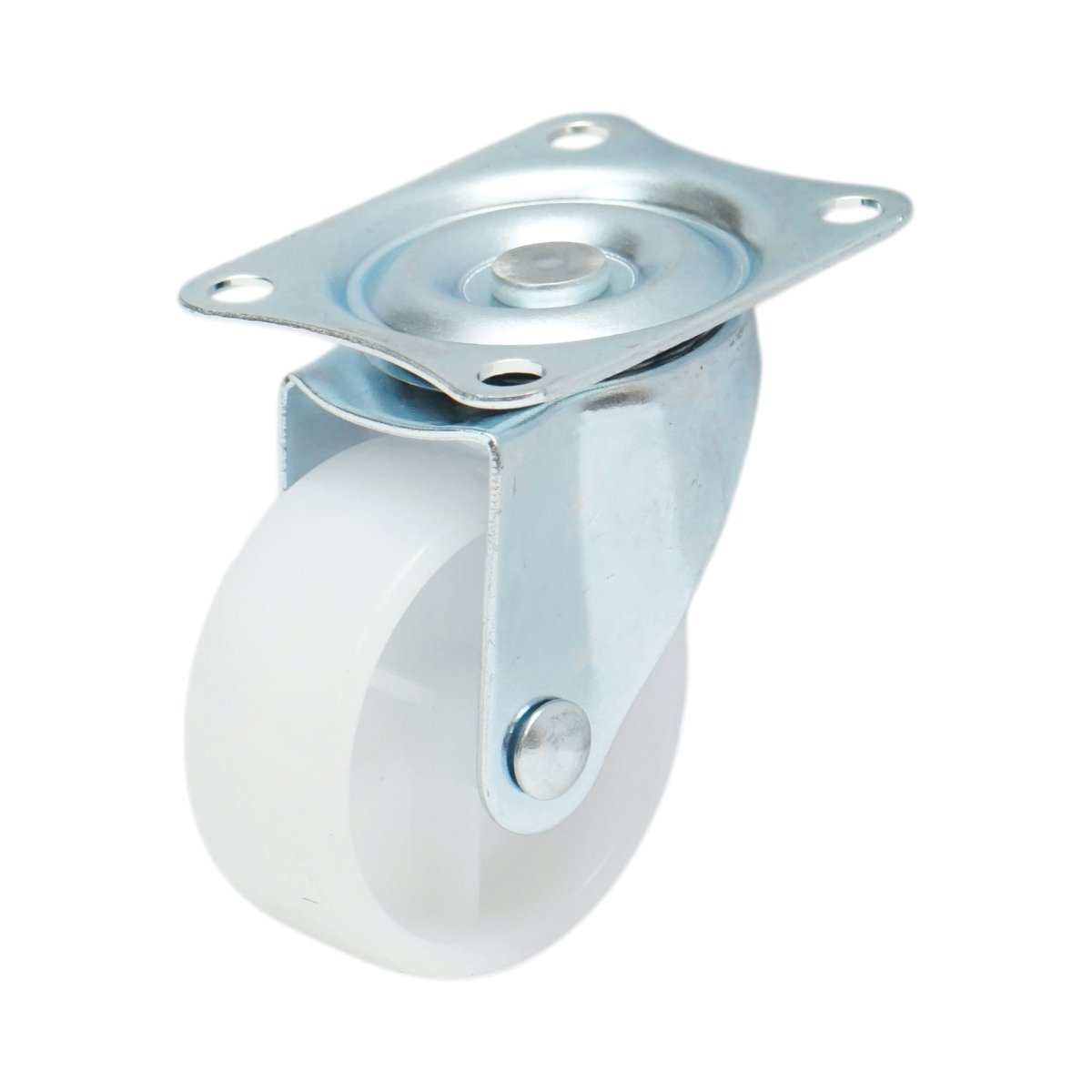 Forgó kerék 50x22mm fék nélkül, fehér polipropilén, acél lemez 58x47mm 30kg