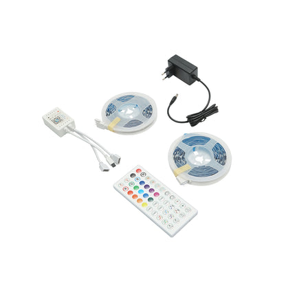 Intelligens LED szalag LED 2x5m, 12V távirányítóval, hangvezérléssel, bluetooth, USB app, 10m RGB Breckner Germany