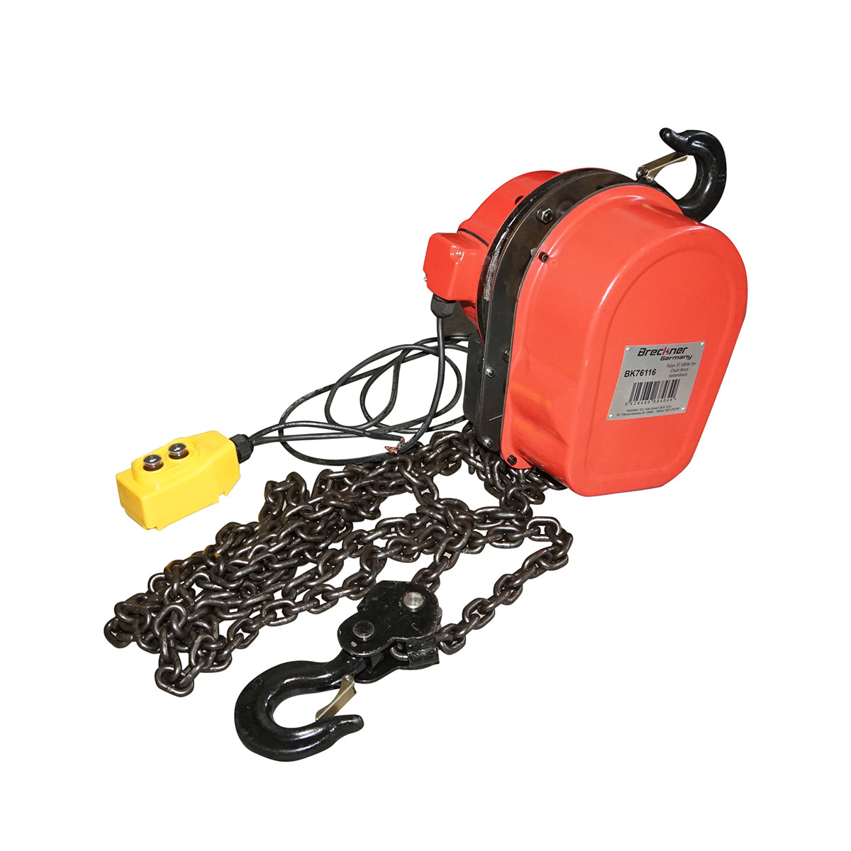 Elektromos acél emelő 380V, 500W, 3m-es lánccal, biztonsági kampóval, maximális teherbírás 3000Kg Breckner Germany