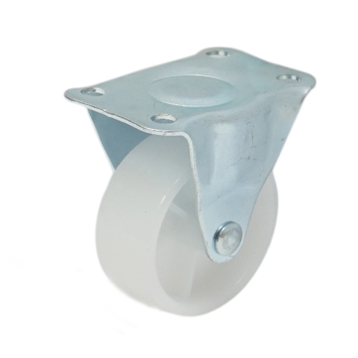 Rögzített kerék 50x22mm fék nélkül, fehér polipropilén, acél lemez 60x41mm 30kg