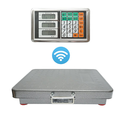 200kg-os vezeték nélküli elektronikus padlómérleg WiFi kijelzővel, 320x420mm platform