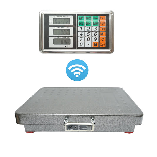 200kg-os vezeték nélküli elektronikus padlómérleg WiFi kijelzővel, 320x420mm platform