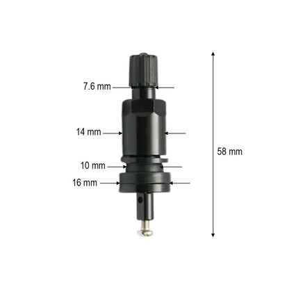 Fekete tubeless kerékszelepe 58mm TPMS-03 szenzor kompatibilis