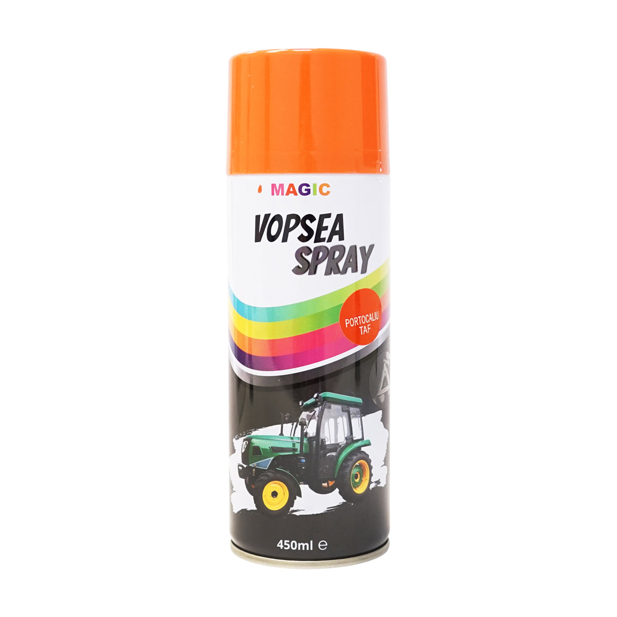 Autófesték spray narancssárga RAL2002 erdészeti traktorhoz, gyorsan száradó 450ml MAGIC