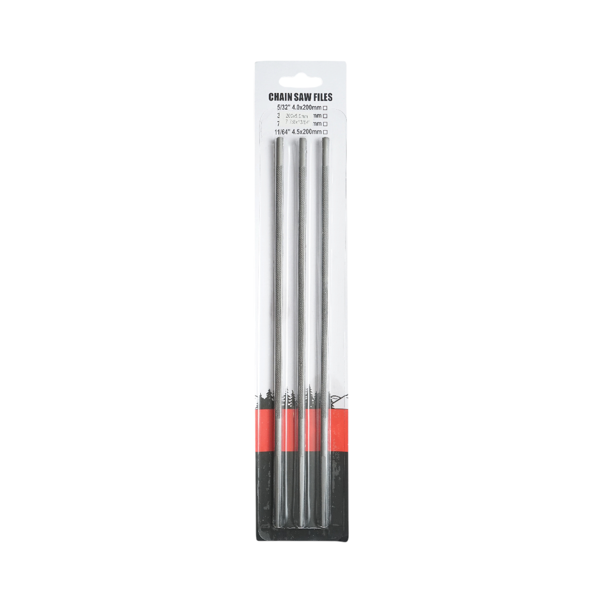 3 darabos csúcsos kerek reszelő lánc fűrészhez 5x200mm 13/64 inch