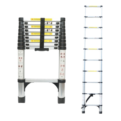 Teleszkópos alumínium létra 2.9m, 10 csúszásmentes fokozat, maximális terhelés 150kg Breckner Germany