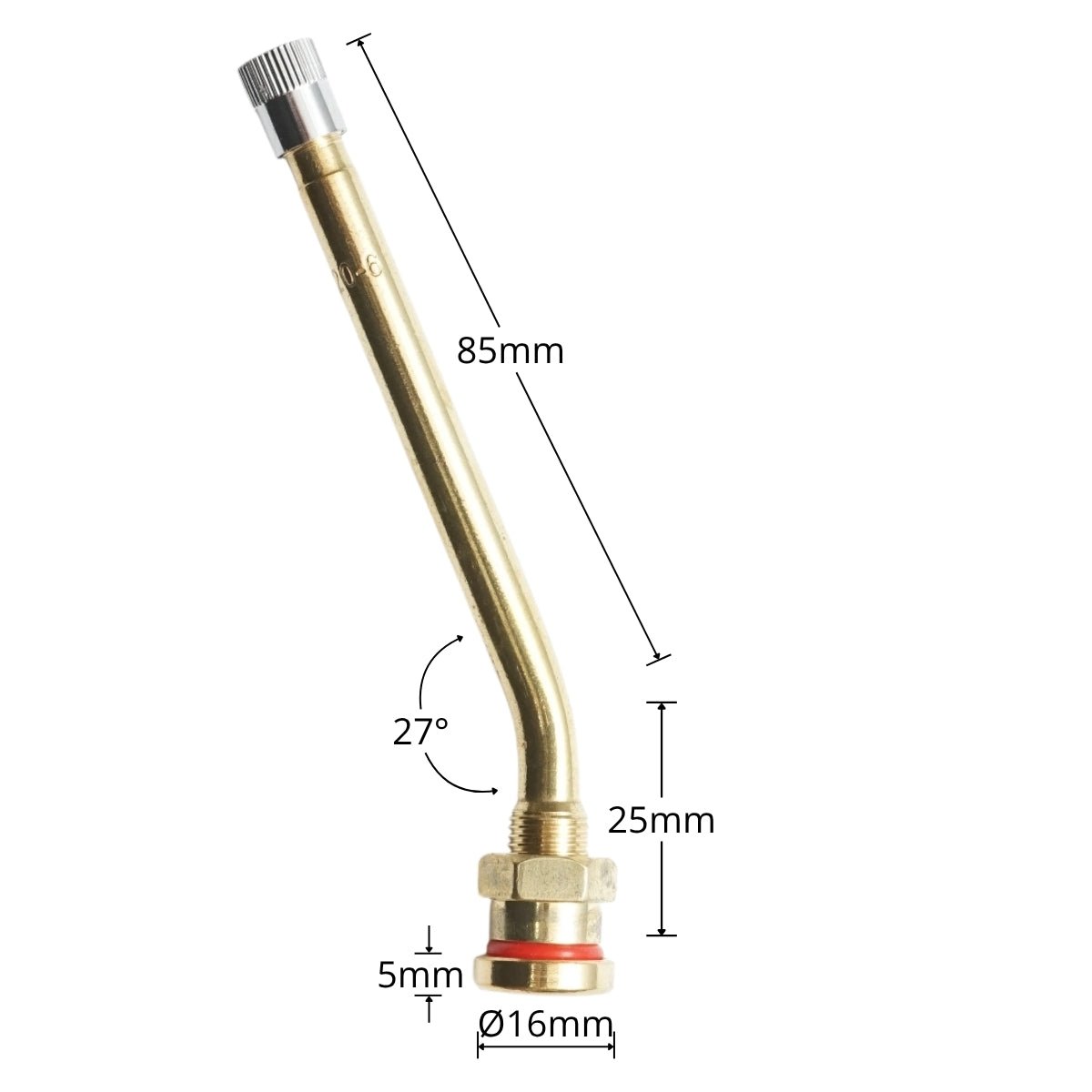 110 mm-es V3-20-6 fém tubeless teherautó kerék szelep