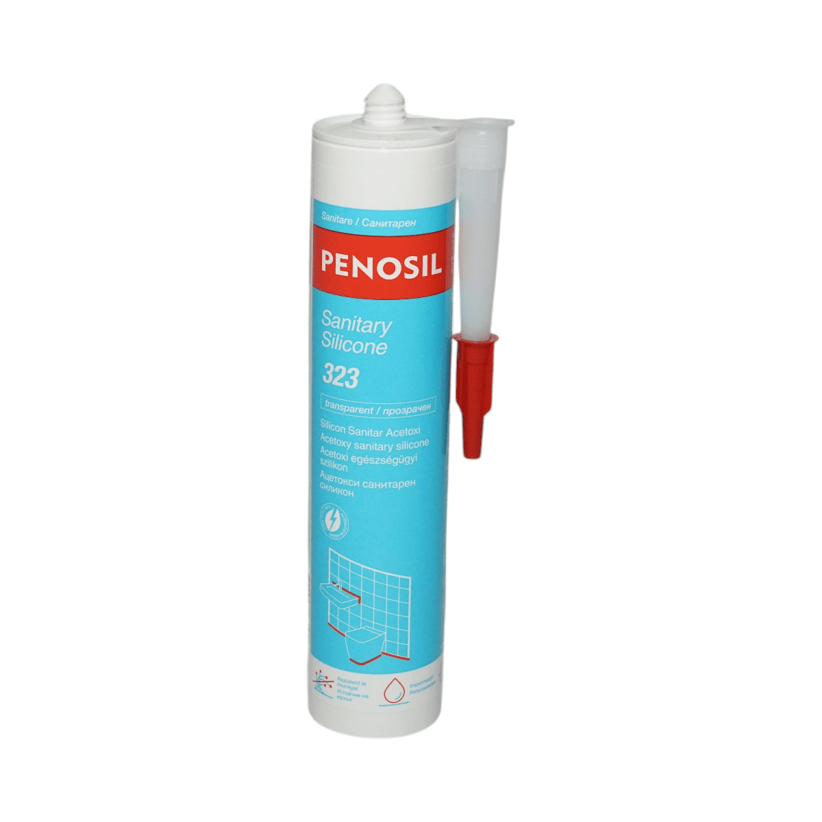 Egészségügyi szilikon penészálló átlátszó szilikon tömítőanyag 280ml Egészségügyi szilikon 323 Penosil
