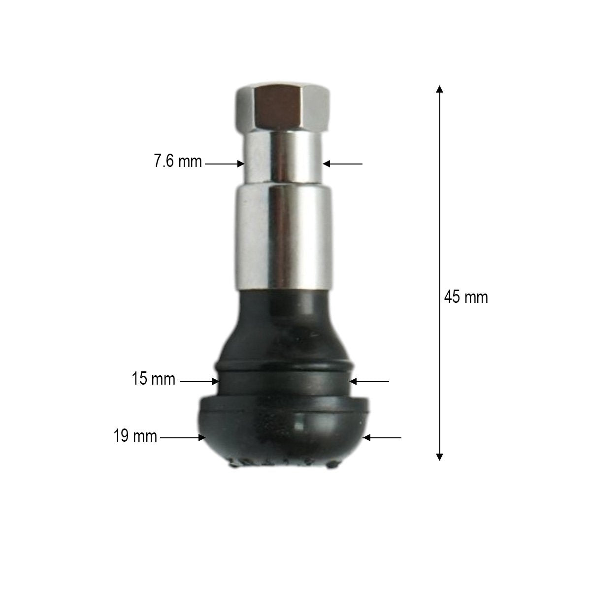 TR413 prémium EPDM tubeless autószelep, 45 mm, krómozott