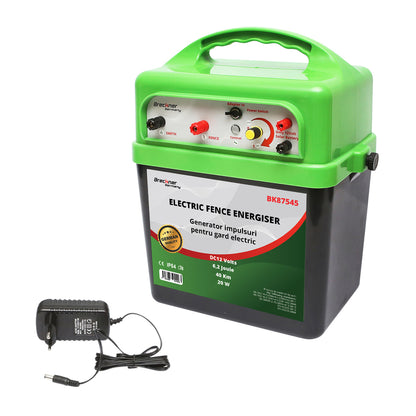 Impulzusgenerátor készülék DC 220V/AC 12V 6.2 Joule, 40 km elektromos kerítés Breckner Germany