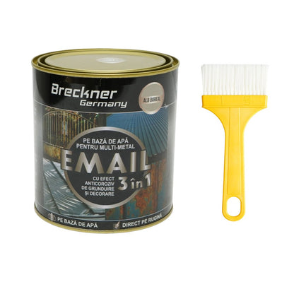 Breckner Germany 3 in 1 rozsdagátló zománcfesték boreal fehér fémhez 750g, közvetlenül a rozsdára, vízalapú