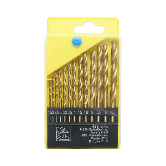 13 darabos HSS csavarfúró készlet 1,5-6,5 mm fémhez hengeres szárral