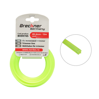 Fűkasza damil, csillag 2,4 mm x 15 m Breckner Germany
