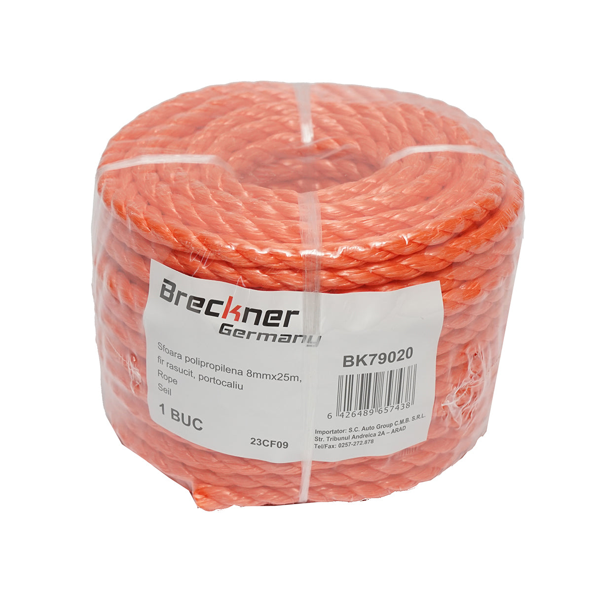 PP sodrott PP zsineg, kötél narancssárga 8mmx25m Breckner Germany