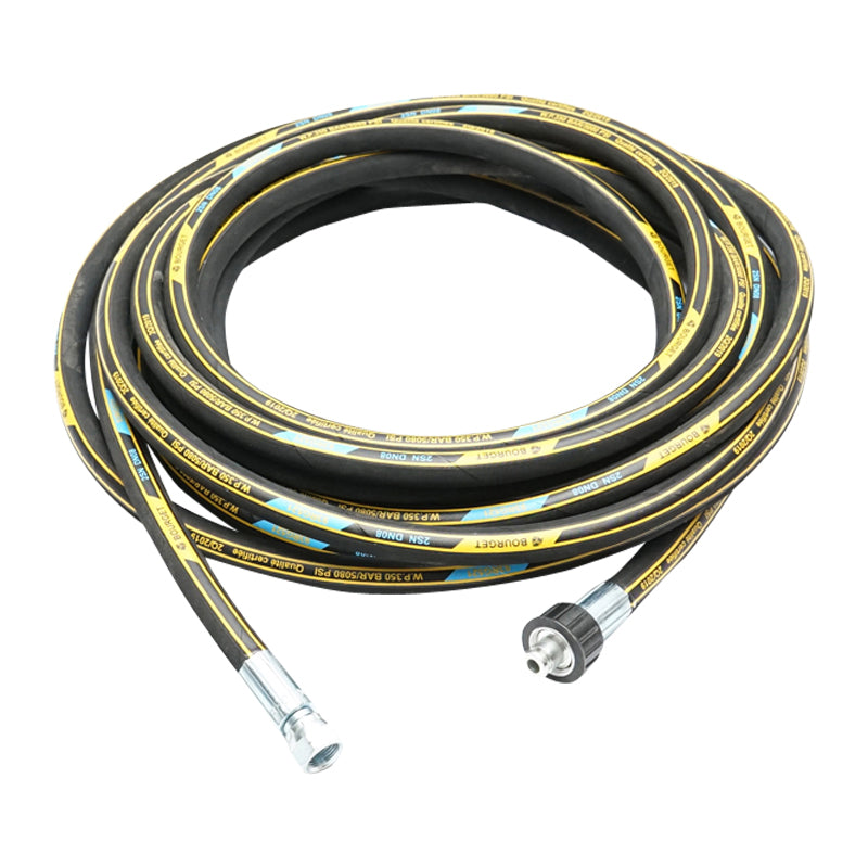 10 m-es tömlődob DN8 2SN 22x1,5 mm-es csatlakozóval és 3/8"-os megerősítéssel a végeken