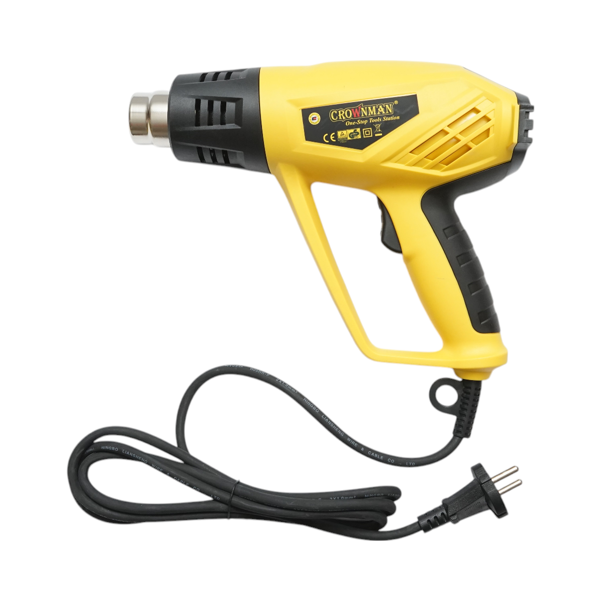 Forrólevegő pisztoly 2000W, 220V, 2 hőmérséklet beállítással 350-650°C Crownman