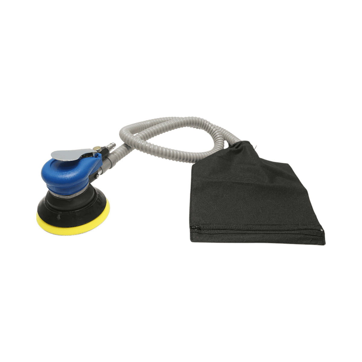 Pneumatikus orbitális csiszológép 125mm szívórendszerrel, fordulatszám 10000 rpm, körpálya 2.5mm, max. nyomás 8 bar
