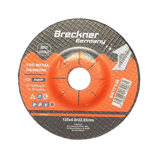 Vágó korong fém vágásához és csiszolásához T27 125x4x22x22mm Breckner Germany A feltüntetett ár 1db! 10db/csomag