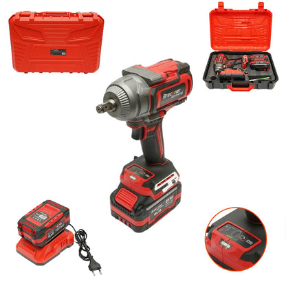 Ütvecsavarozó, légkulcs 1/2 inch 900W, 2 akkumulátor 21V, 4Ah Li-ion, LED, Brushless, 1100Nm, 0-1400/1900/2400rpm Breckner Germany