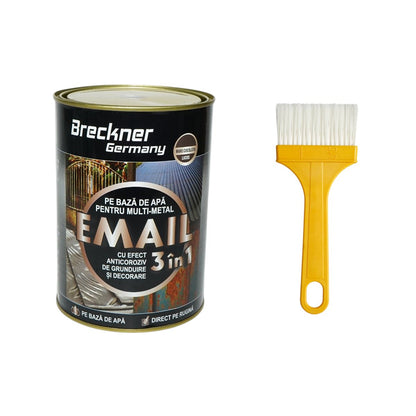 Breckner Germany 3 in 1 rozsdagátló zománc festék csokoládébarna fényes fém felületekhez 2kg, közvetlenül a rozsdára, vízalapú