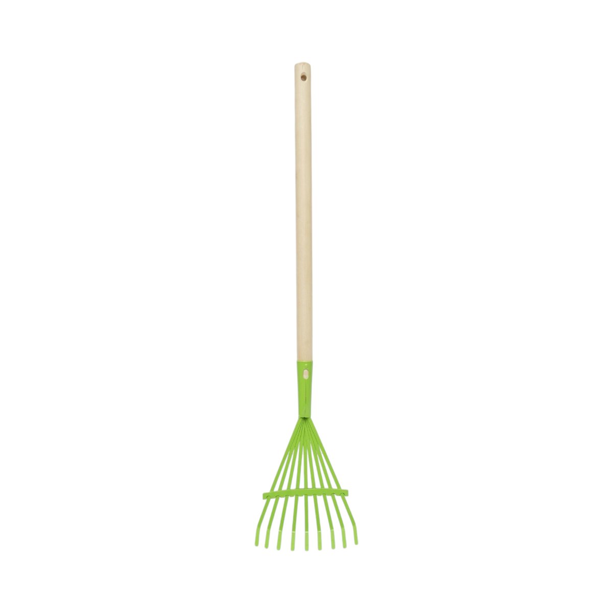 Breckner Germany fém levelseprű 9 fogú, fa nyéllel 510mm, teljes hossz 700mm