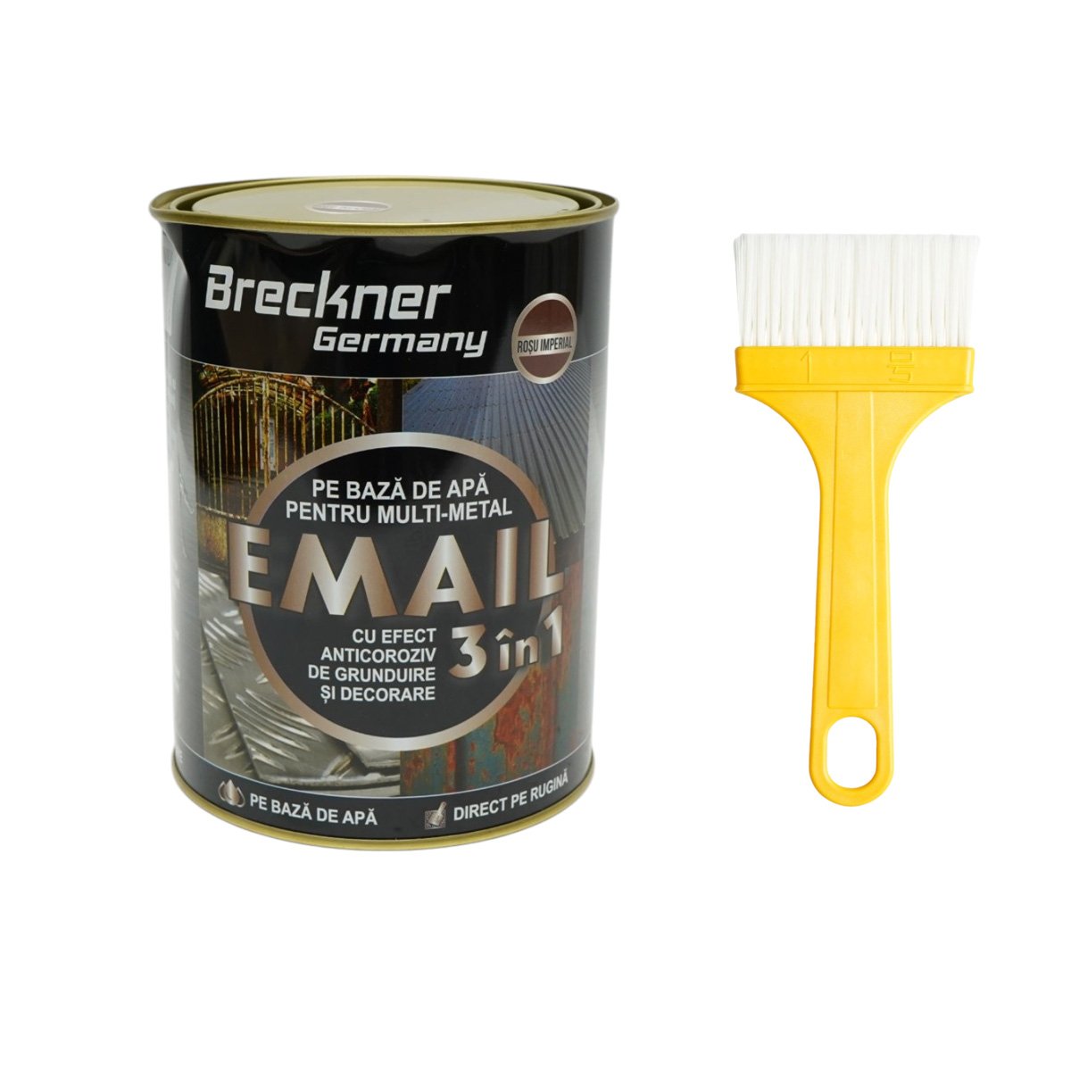 Antirozsdásító email festék 3 az 1-ben imperial vörös fémhez 2kg, közvetlenül a rozsdára, vízalapú Breckner Germany
