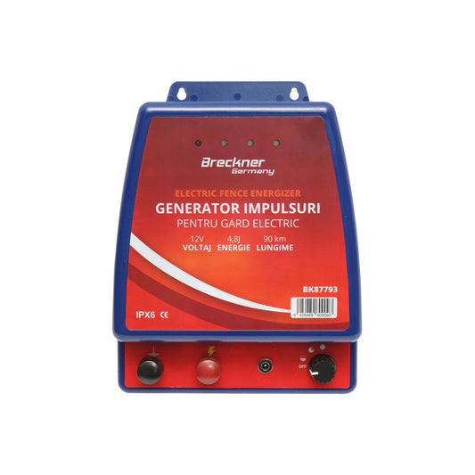 4,8 Joule impulzusgenerátor, villanypásztor készülék elektromos kerítéshez 12V/220V Breckner Germany