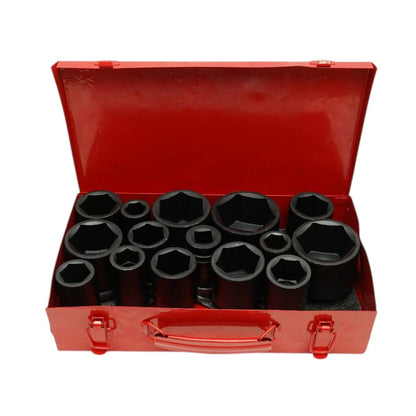 Breckner Germany ütve csavarhúzó hosszú fejű Ütődugókulcs készlet 22-60mm, 3/4 inch négyzet Cr-Mo 15 darab