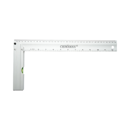 Echer professzionális szintező asztalos 350mm/14 inch, alumínium fogantyú, rozsdamentes acél vonalzó Crownman