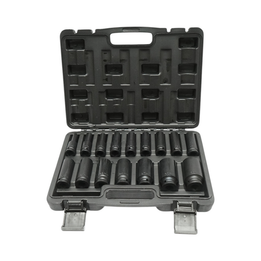 Hosszú ütvecsavaros dugókulcs-készlet 8-32mm, 78mm, négyzet 1/2 inch Cr-Mo 16 darab Breckner Germany