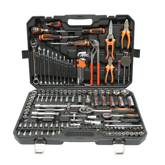 Hosszú csőkulcskészlet, rögzített csőkulcsok, bitek, bitek, csavarhúzók, csavarhúzók és szerszámok 142 db Breckner Germany