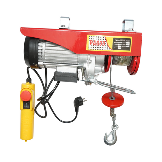 Elektromos emelő 220V/50Hz 1150W, max teher 300/600Kg, emelési sebesség 5-10m/min, emelési magasság 6-12m IP40