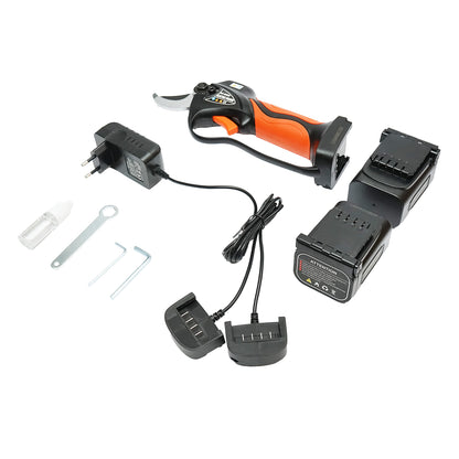 Elektromos kerti olló, metszőolló 900W 2 Li-ion akkumulátorral 16,8V, átmérő 0-32mm